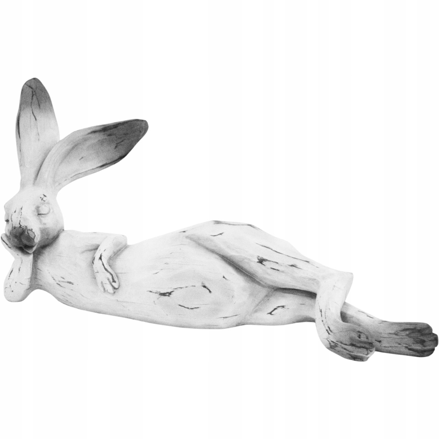 Figurka wielkanocna zając królik biały szary duży 46cm