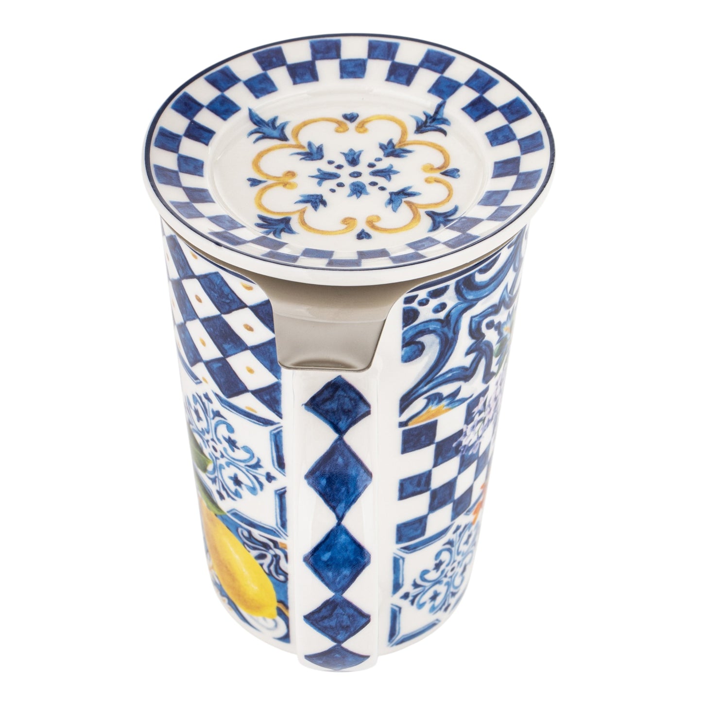Kubek z zaparzaczem w pudełku prezentowym porcelanowy 400 ml