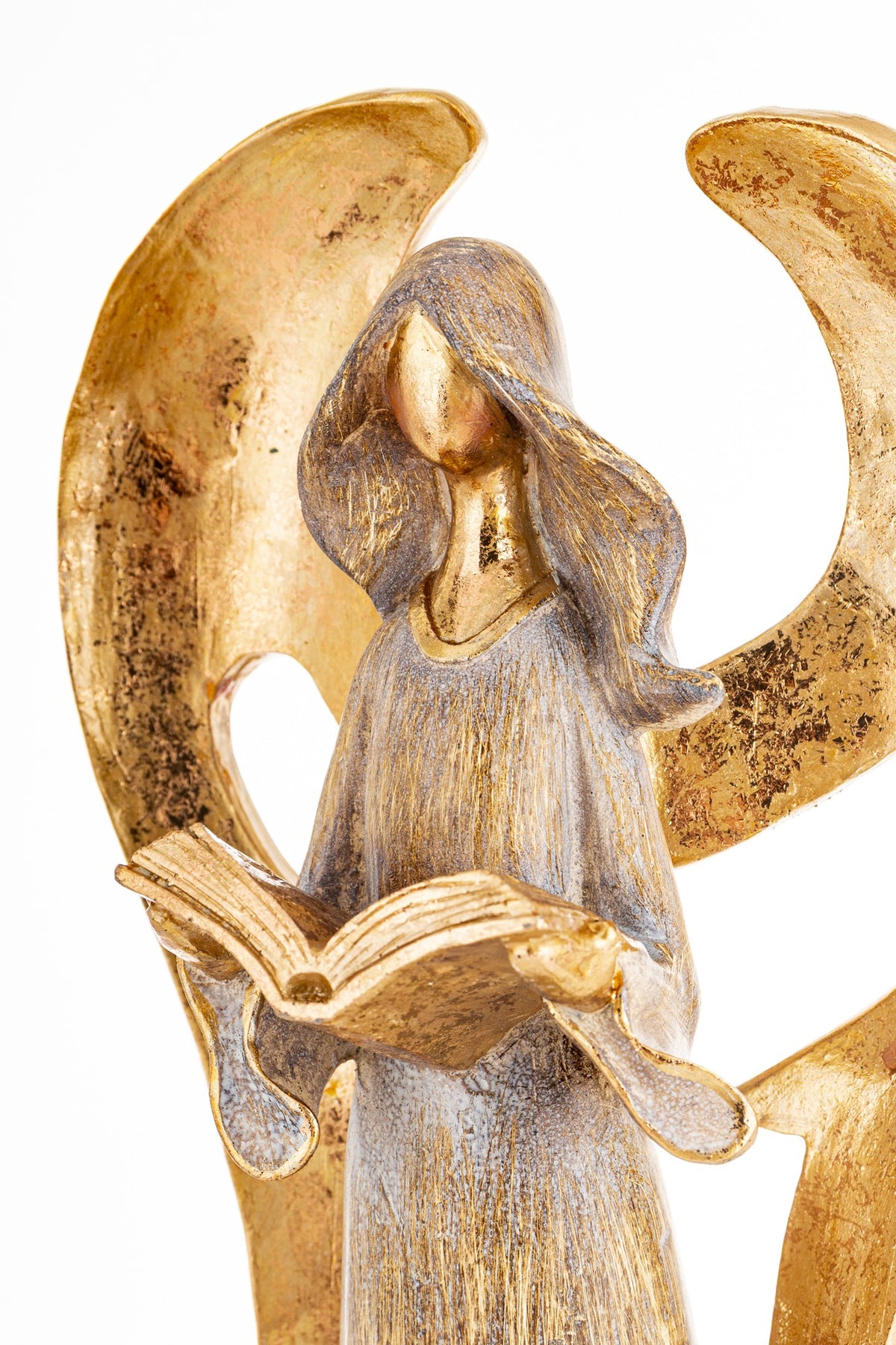 Figurka świąteczna anioł złoty tworzywo sztuczne 43x20x13,5 cm