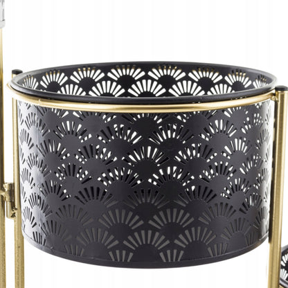 Kwietnik metalowy ażurowy czarny złoty loft glamour 70 cm