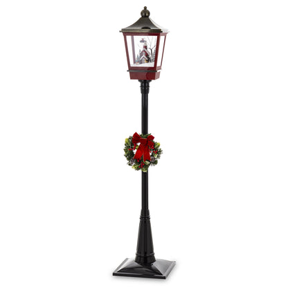 Dekoracja latarnia z pozytywką LED czarno-czerwona 185x37,5x37,5 cm