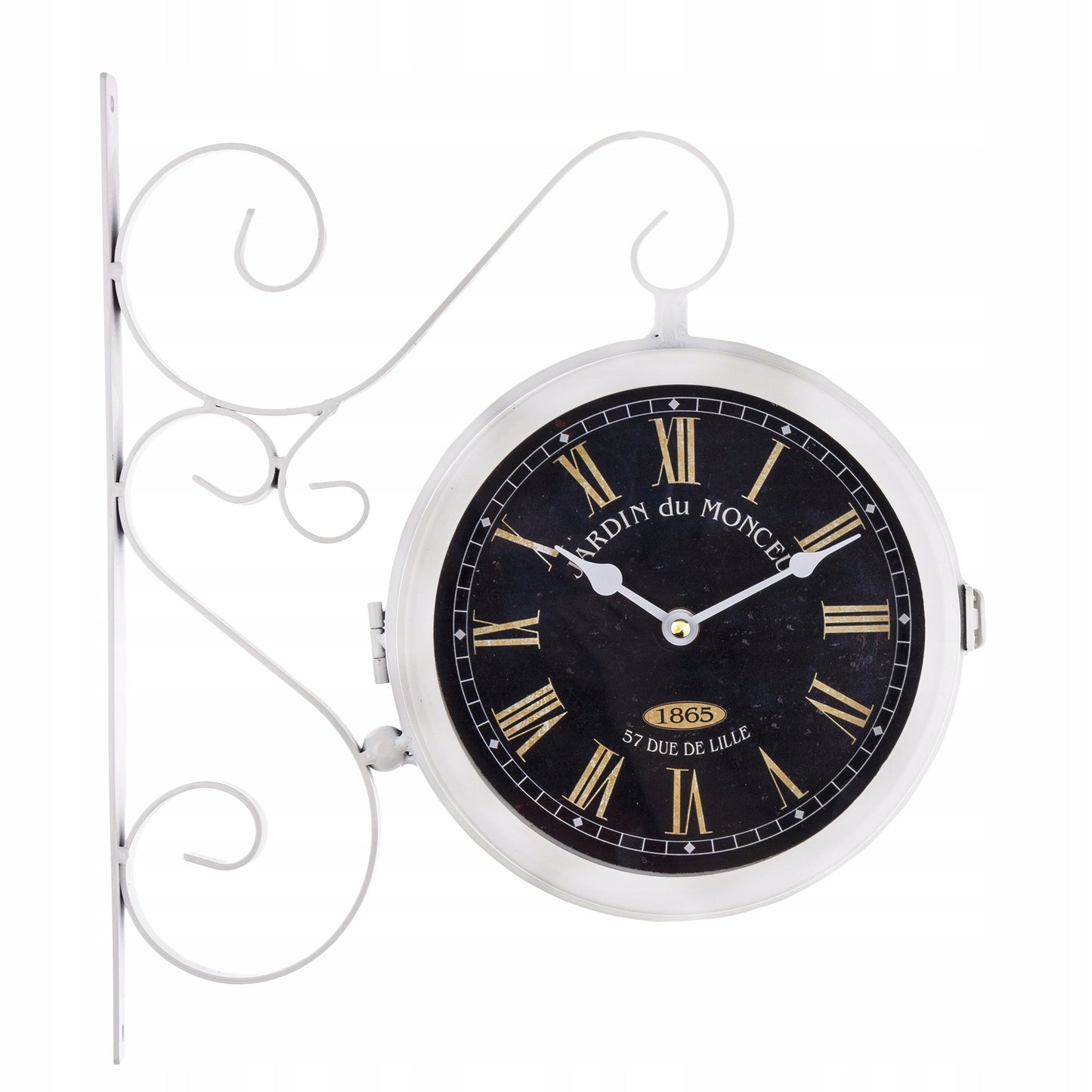 Zegar ścienny dwustronny Retro dworcowy loft metalowy 36cm