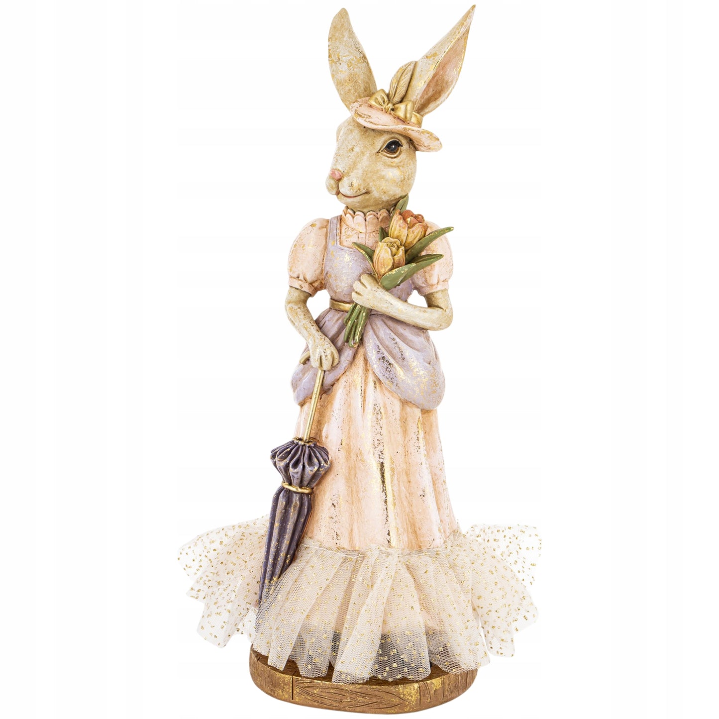Figurka Królik z parasolem dekoracja Wielkanoc ozdoba zając wiosna 26 cm