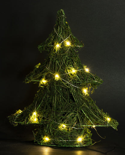 Ozdoba choinka LED metalowa zielona 40x29x10 cm