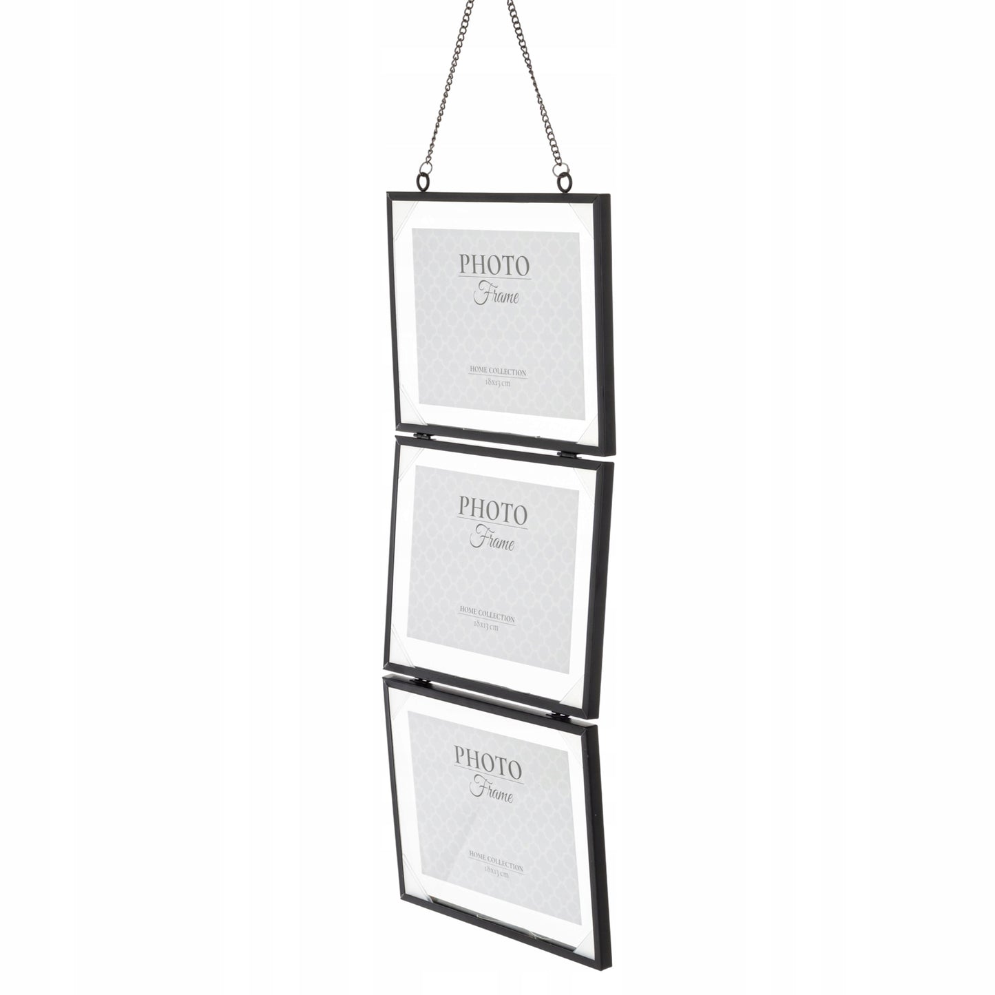 Ramka zawieszana potrójna metalowa na 3 zdjęcia 18x13 cm kolaż multiramka