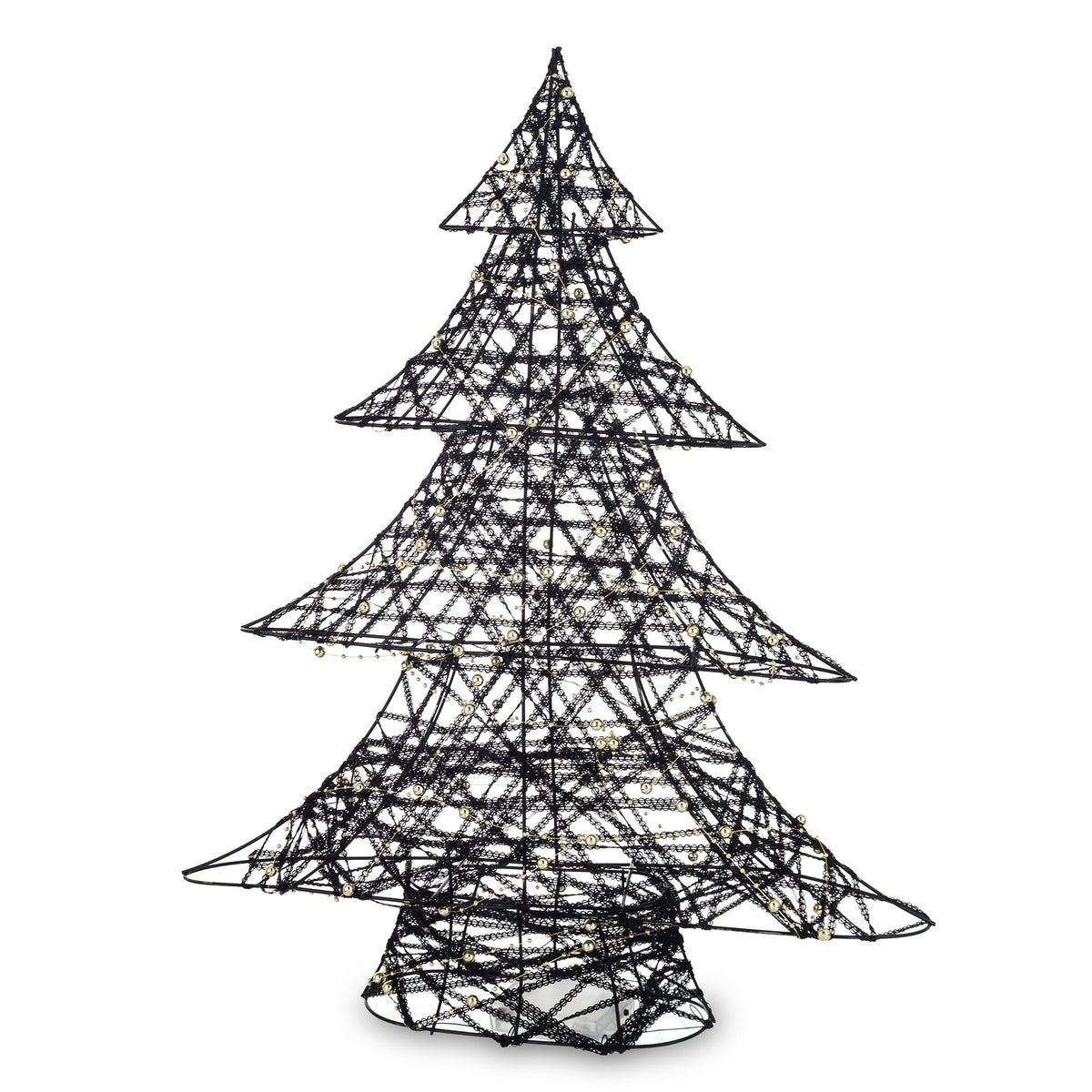 Ozdoba choinka LED z tworzywa czarno-złota 60x47x12 cm