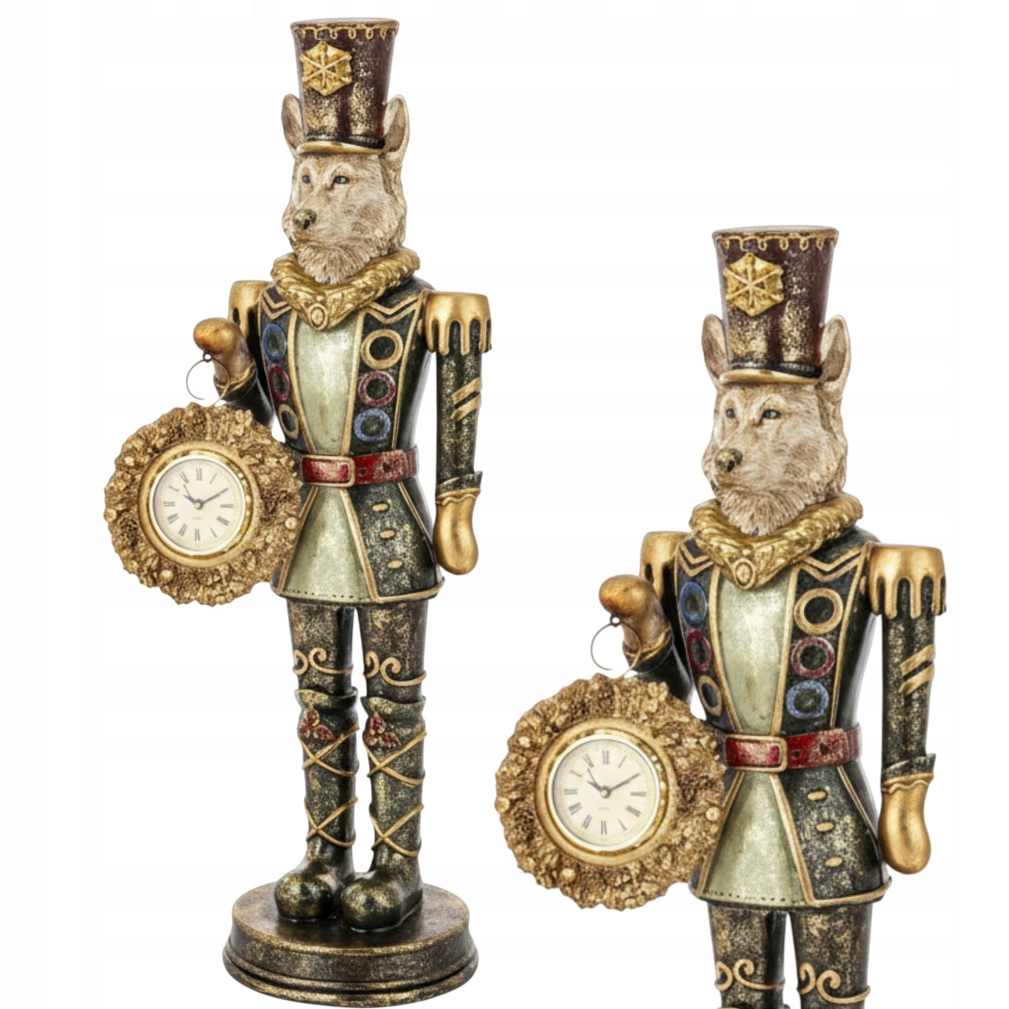 Figurka Pierrot Lis z Zegarkiem Dekoracja Statuetka Retro Vintage 54cm