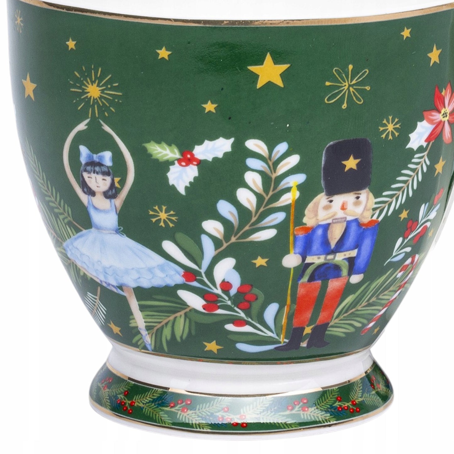 Kubek porcelana 380 ml świąteczny porcelanowy zielony prezent na mikołajki