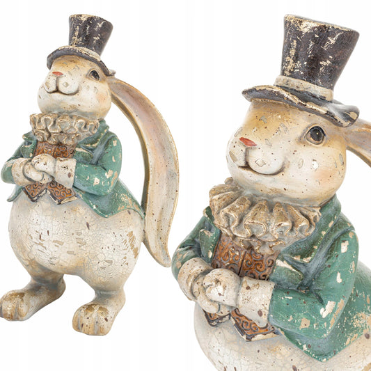 Figurka królik dekoracyjny vintage ozdoba wielkanocna figurka do domu 22cm