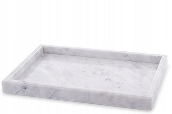 Taca Dekoracyjna Patera ozdobna marmurowa biała 30x20 cm