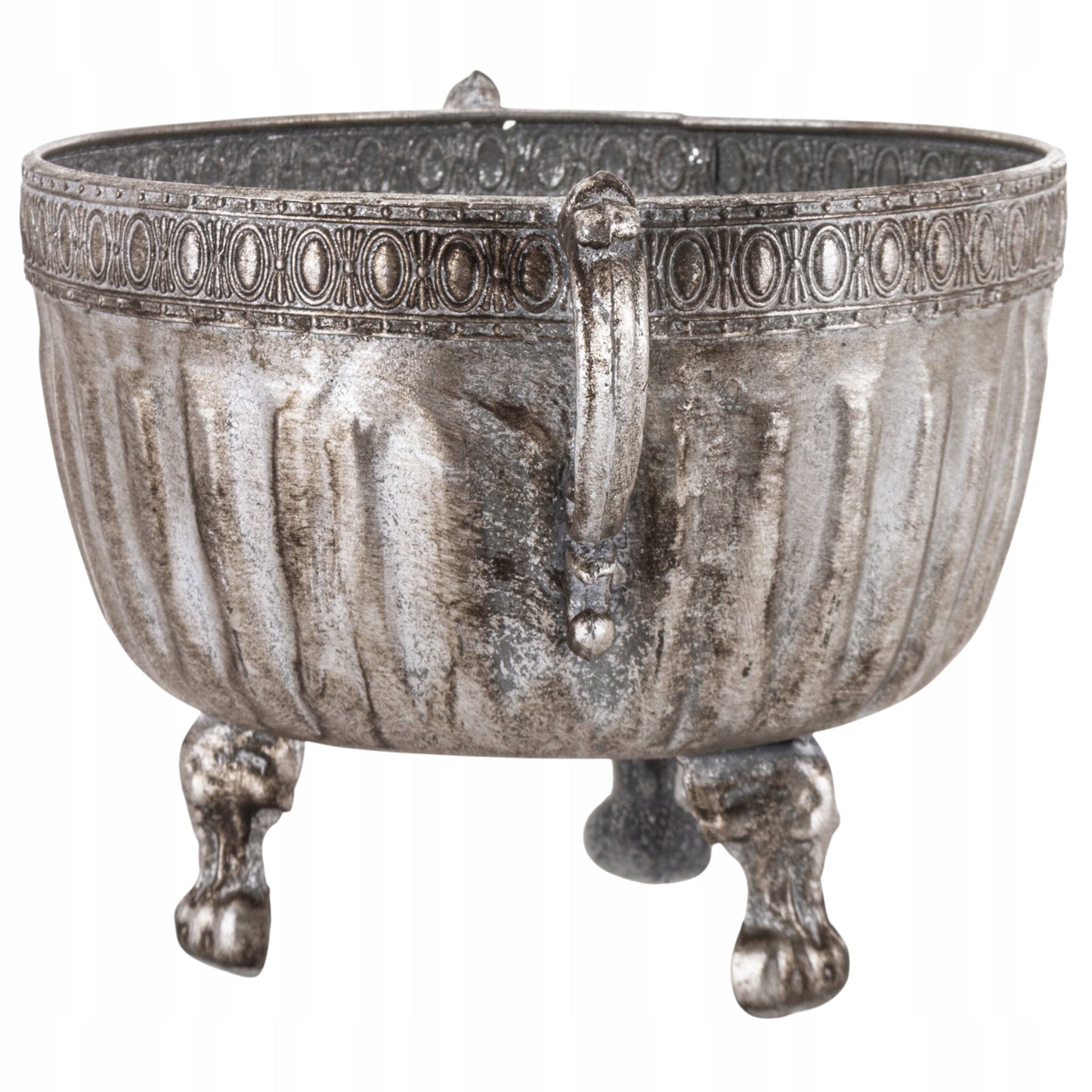 Osłonka srebrna metalowa wazon retro vintage 21x34 cm
