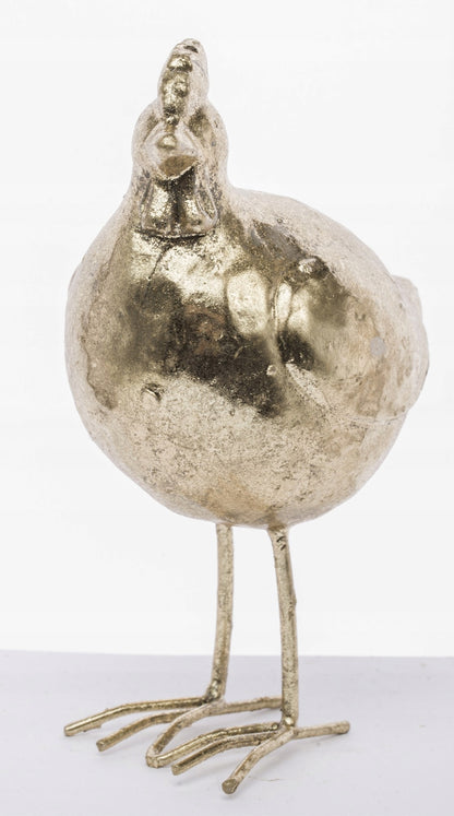 figurka kura wielkanocna kurka złota 13 cm