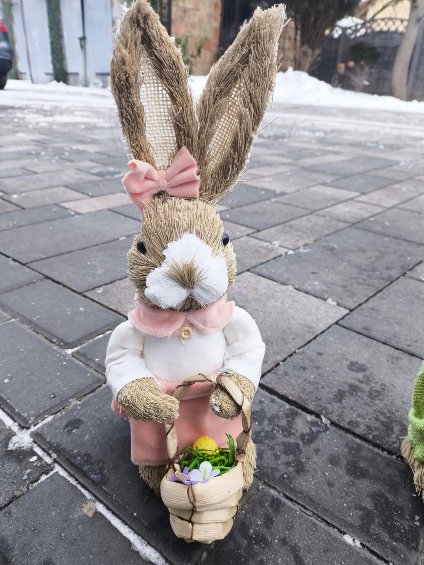 Figurka wielkanocna zając 35 cm dekoracyjny królik zajączek
