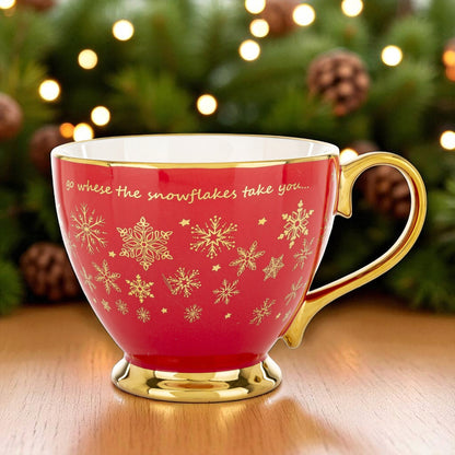 Kubek filiżanka świąteczna w pudełku porcelana duży na prezent świąteczny