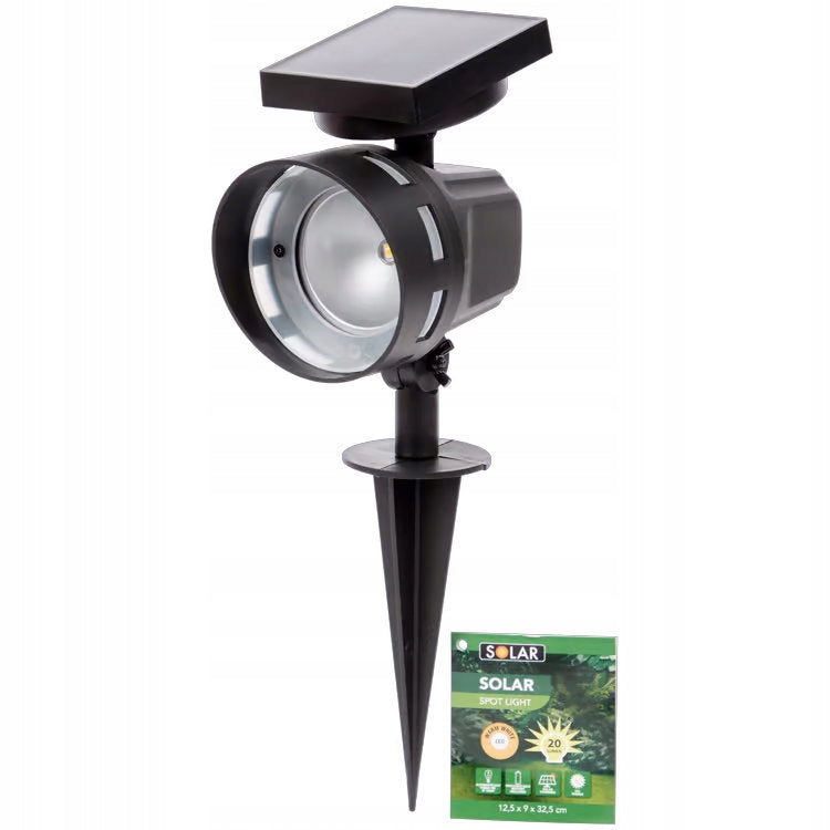 Lampa solarna wbijana spot czarna podświetlajaca 32,5 cm 1 szt.