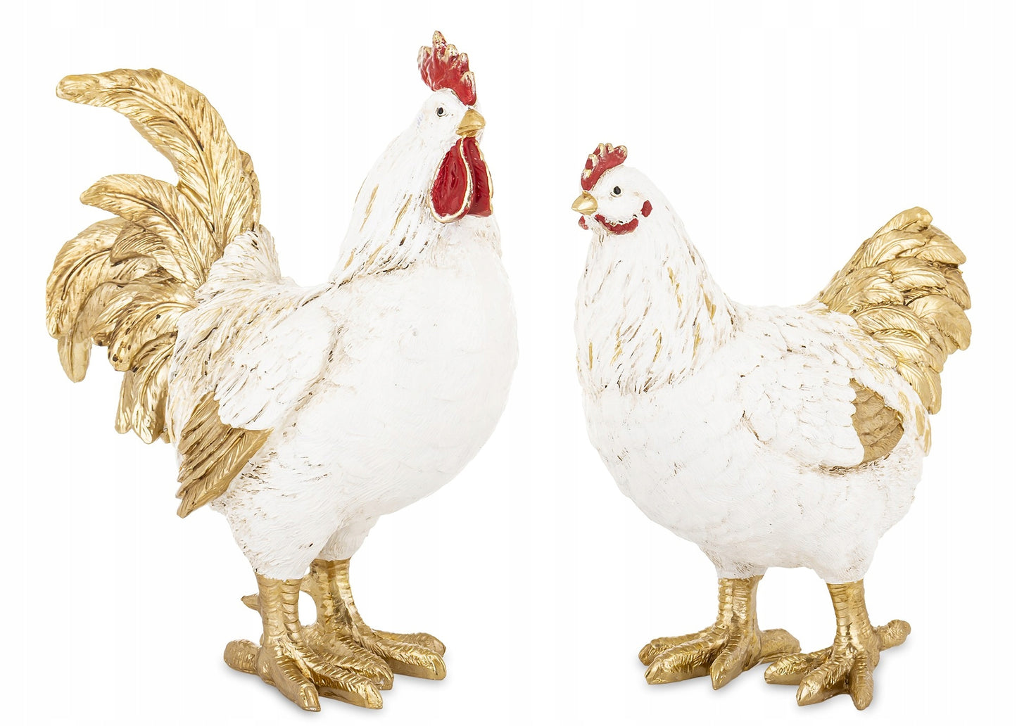 zestaw 2 szt figurka wielkanocna kura i kogut 26 cm