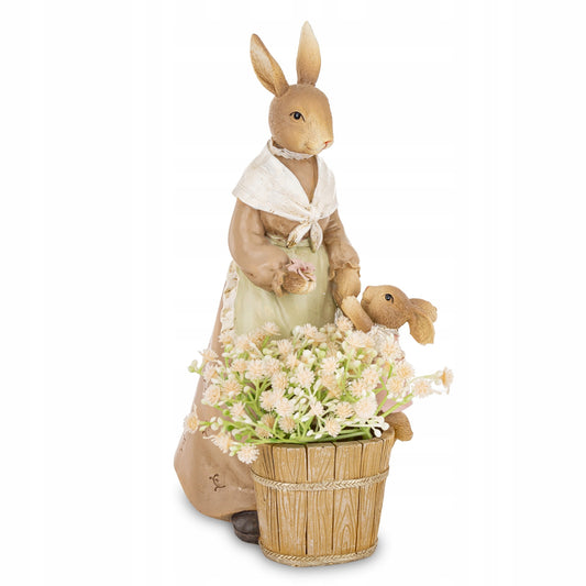 Figurka króliki zajączek wielkanocna 25cm mama z małym króliczkiem zając