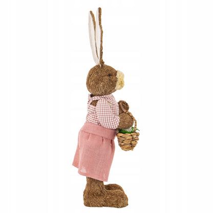 Duża Figurka Królik Wielkanocny 79 cm Dekoracja XXL Z Koszykiem zając