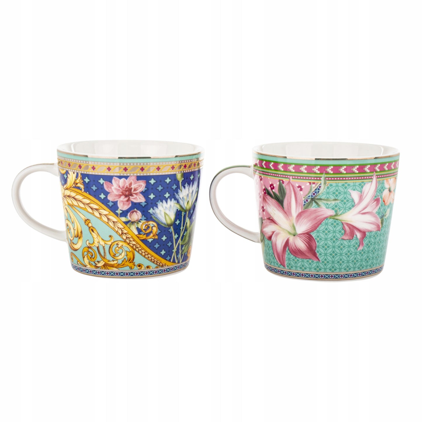 Zestaw Filiżanek ze Spodkiem 2 szt. 220 ml komplet porcelanowy kawowy