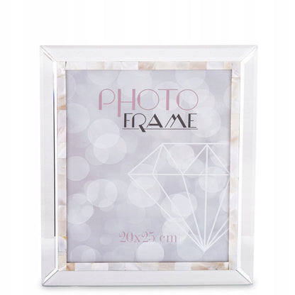 Ramka na zdjęcie 25 x 20 cm glamour srebrna lustrzana