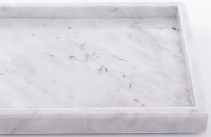 Taca Dekoracyjna Patera ozdobna marmurowa biała 30x20 cm