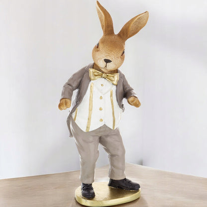 figurka wielkanocna zając 23 cm królik w eleganckim ubiorze