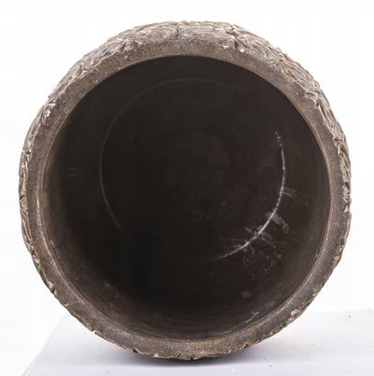Osłonka brązowa cementowa 17 x 17 cm beton złoty