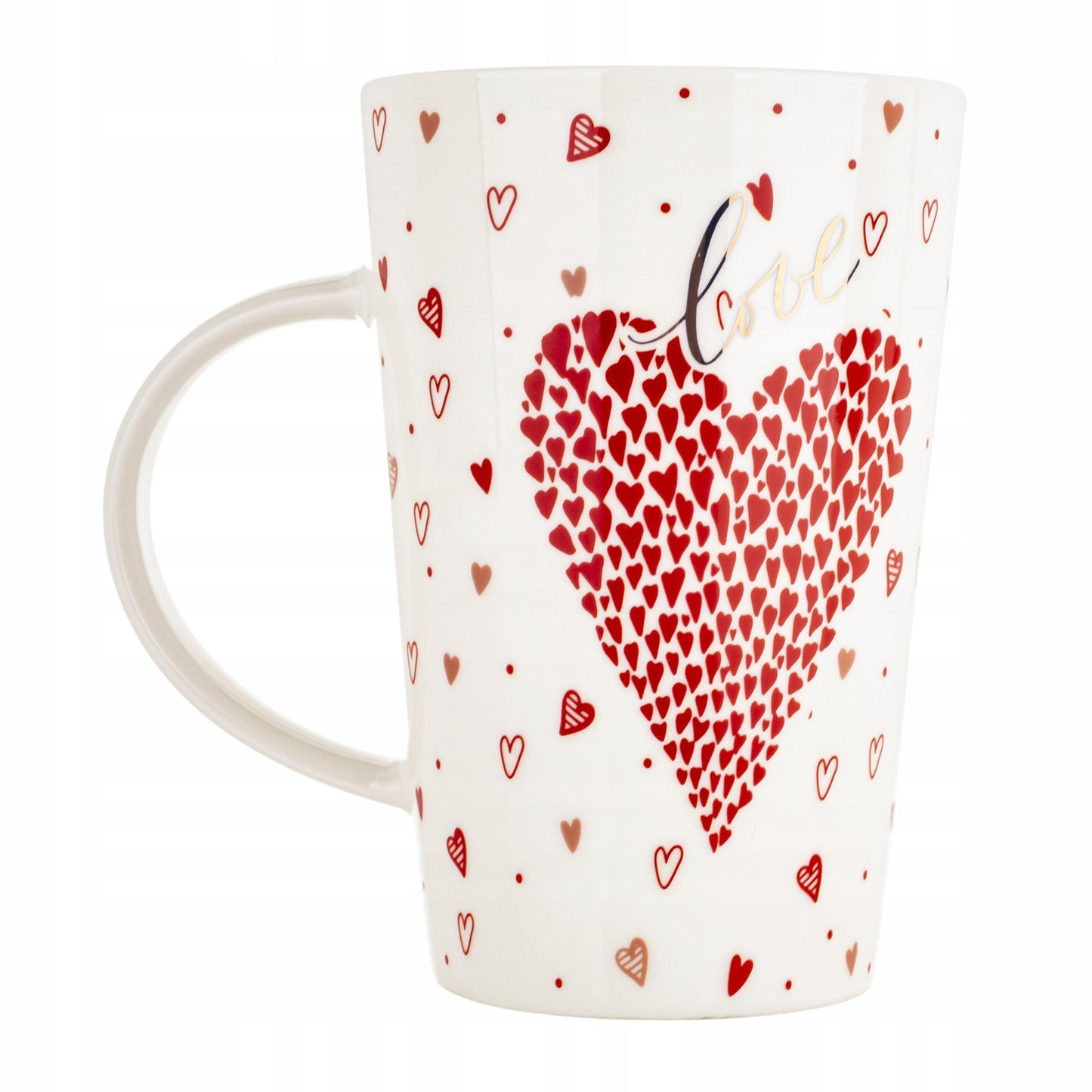 Duży porcelanowy kubek w pudełku czerwony na walentynki prezent 450 ml