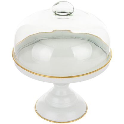 Elegancka patera dekoracyjna metal ze szkłem glamour 31x25,5x25,5 cm