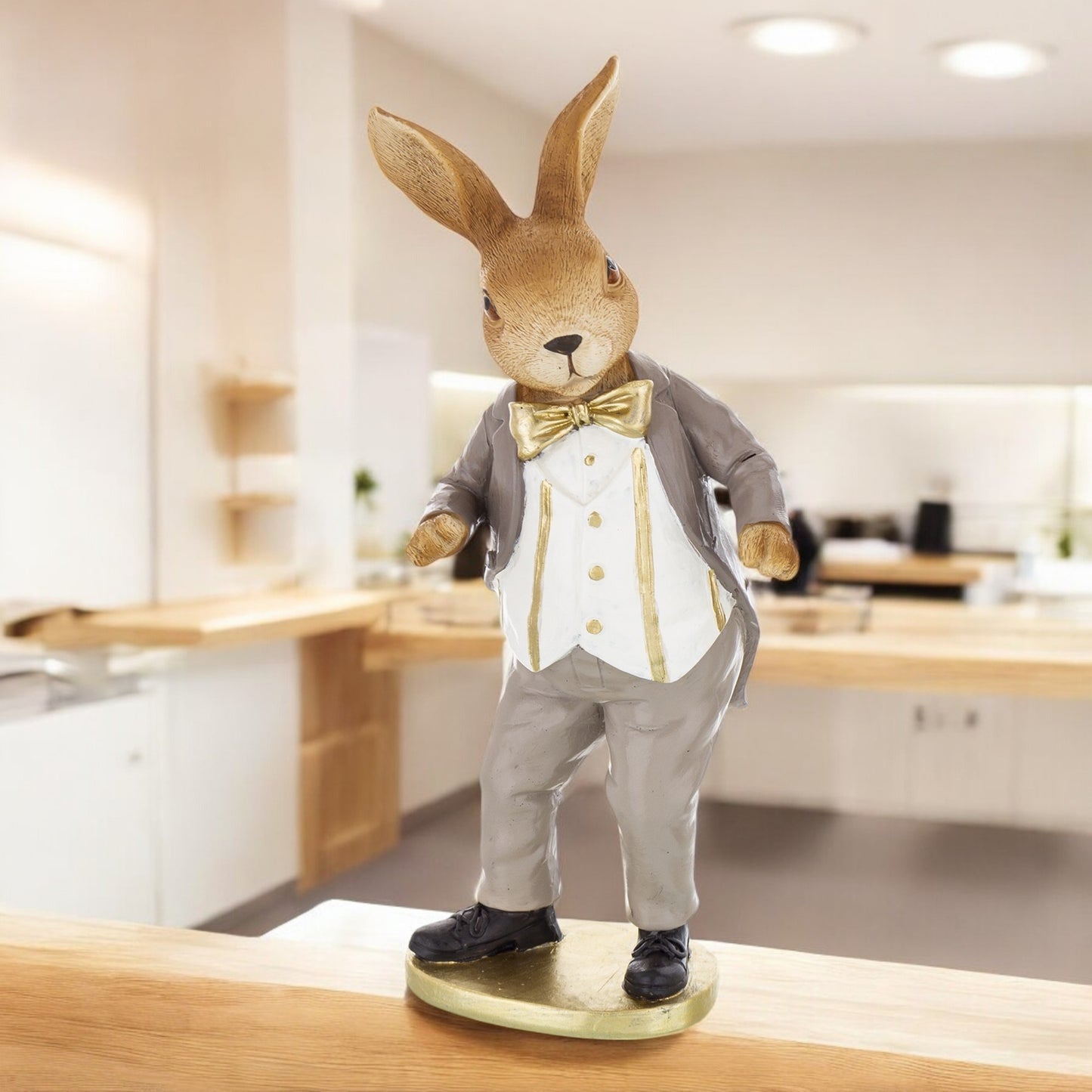figurka wielkanocna zając 23 cm królik w eleganckim ubiorze