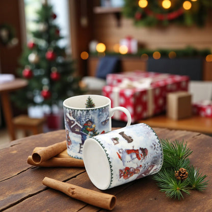 Kolekcja świąteczna zima Zestaw 2 Kubków Porcelanowych 250 ml prezent
