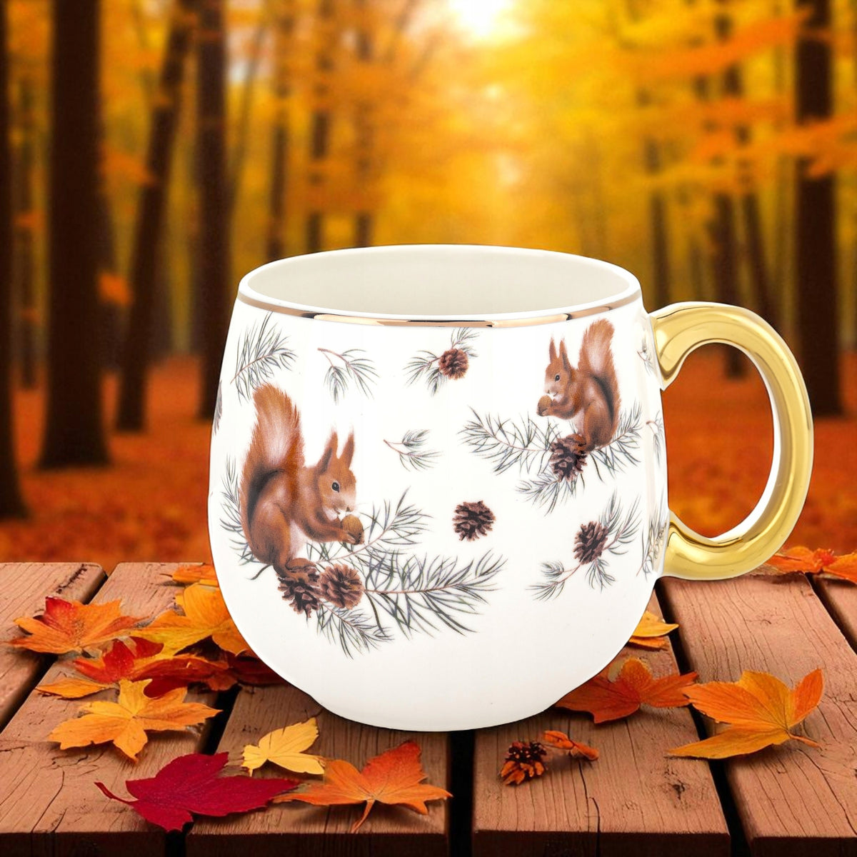 Porcelanowy Kubek baryłka 530 ml duży w pudełku