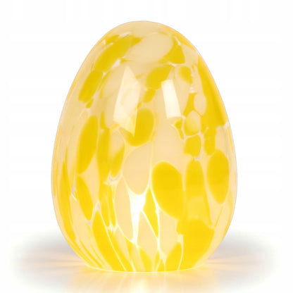 Szklane jajo lampion pisanka LED XXL żółte białe wielkanocna figurka