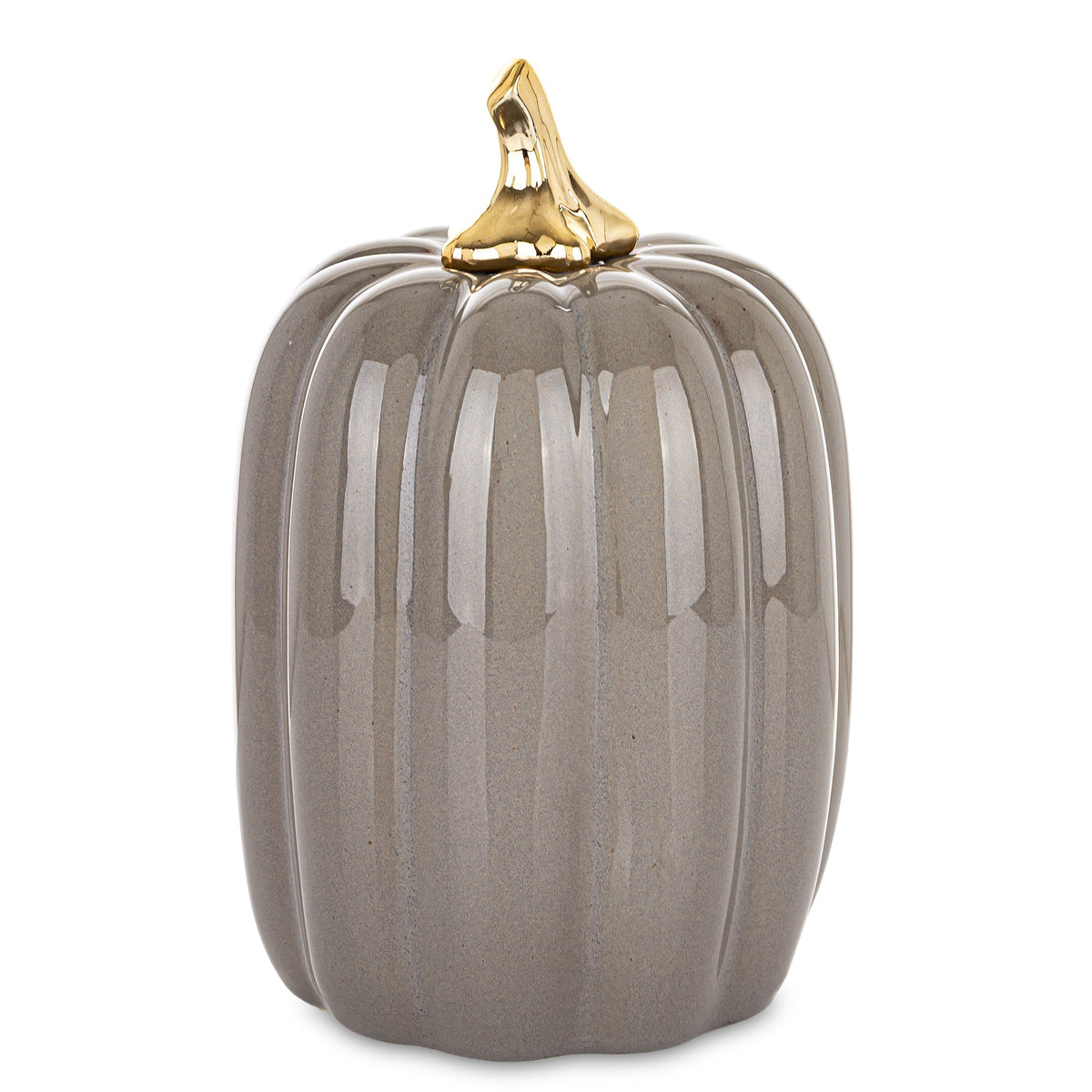 Ozdoba jesienna dynia porcelanowa szara 22x13x13 cm