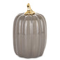 Ozdoba jesienna dynia porcelanowa szara 22x13x13 cm