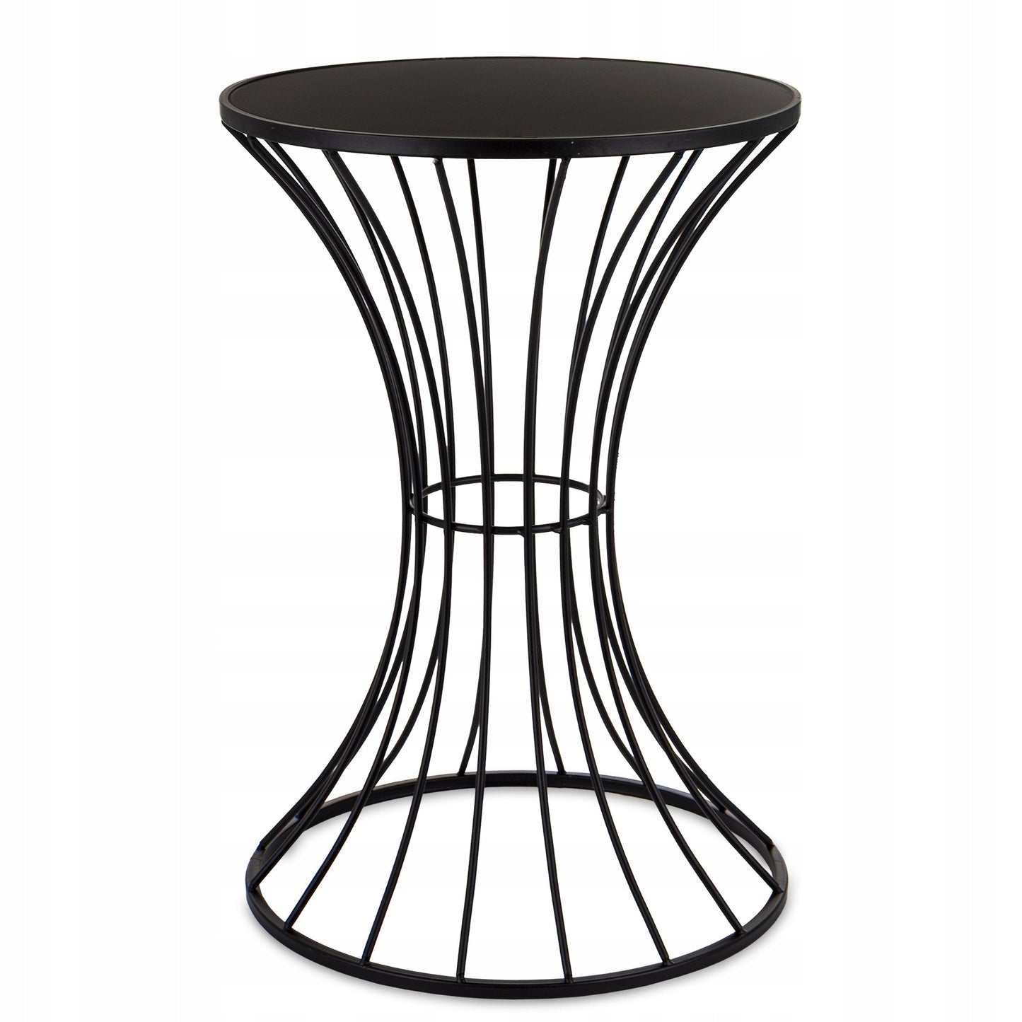 Stojak metalowy 55cm stolik kawowy czarny w stylu loft pomocniczy kwietnik