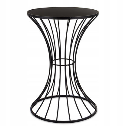Stojak metalowy 55cm stolik kawowy czarny w stylu loft pomocniczy kwietnik