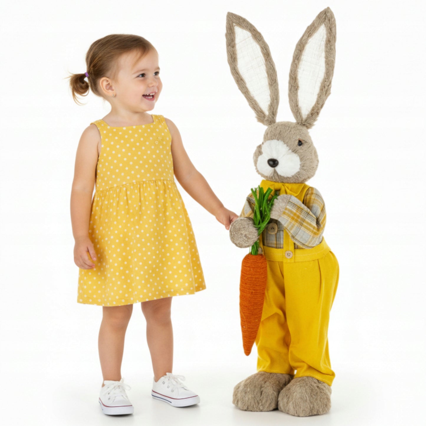 Zając 80 cm Duża Figurka wielkanocna Pan Królik wielkanocny XXL słomiana
