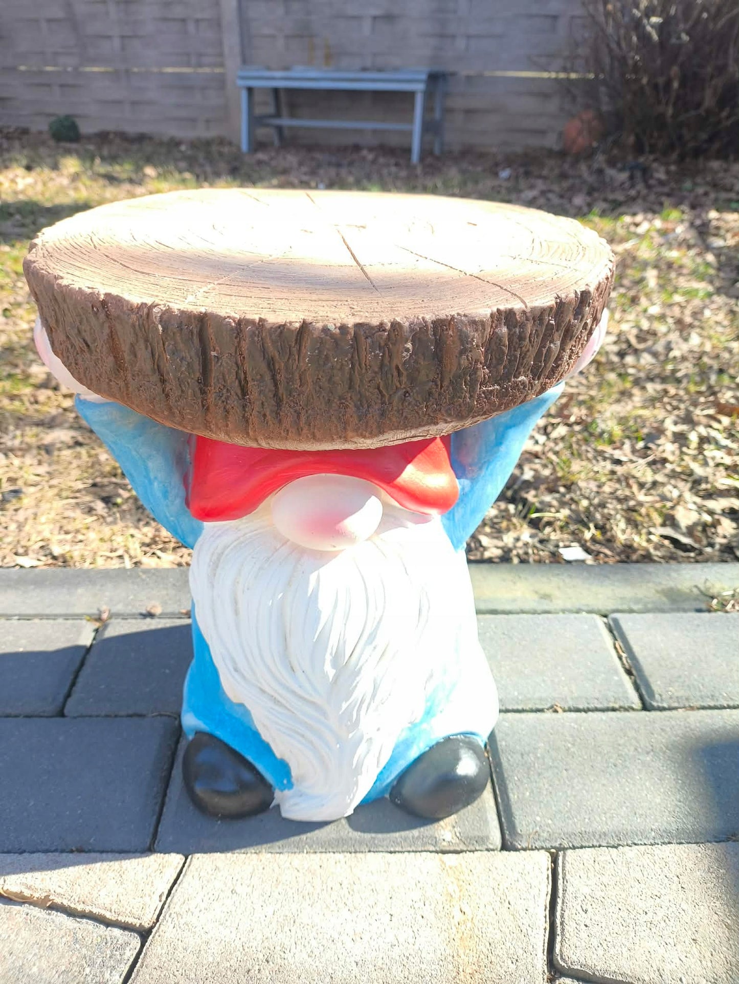 Skrzat krasnal figurka ogrodowa kwietnik stojak na kwiaty 31 cm
