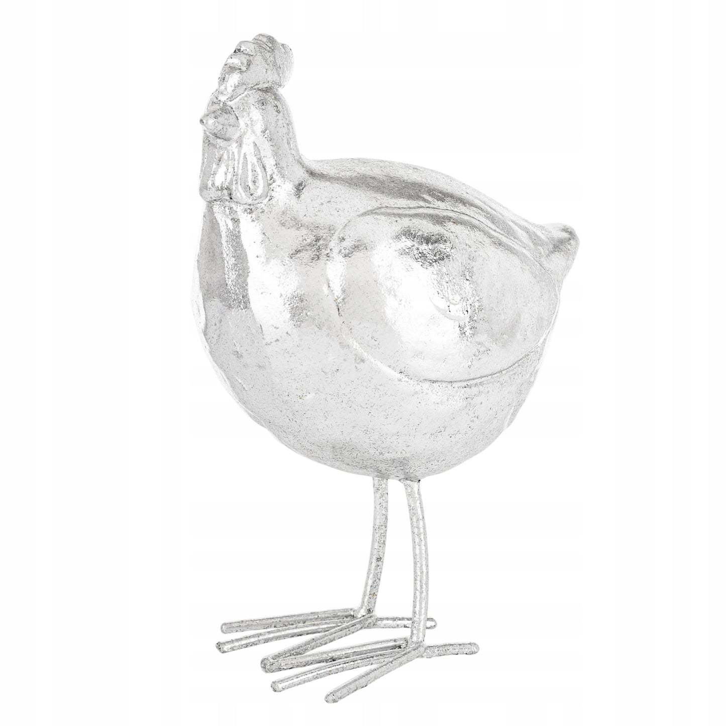 figurka wielkanocna kura srebrna kurka 16 cm