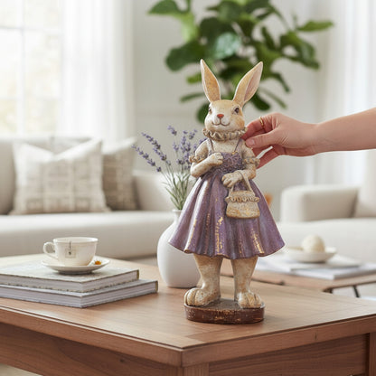 Figurka Pani Królik Dekoracyjny 26cm Wielkanocna Ozdoba zając