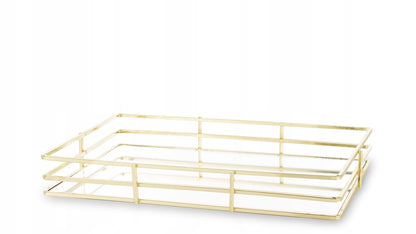 Taca lustrzana złota glamour dekoracyjna 4,5x30x20 podstawka patera