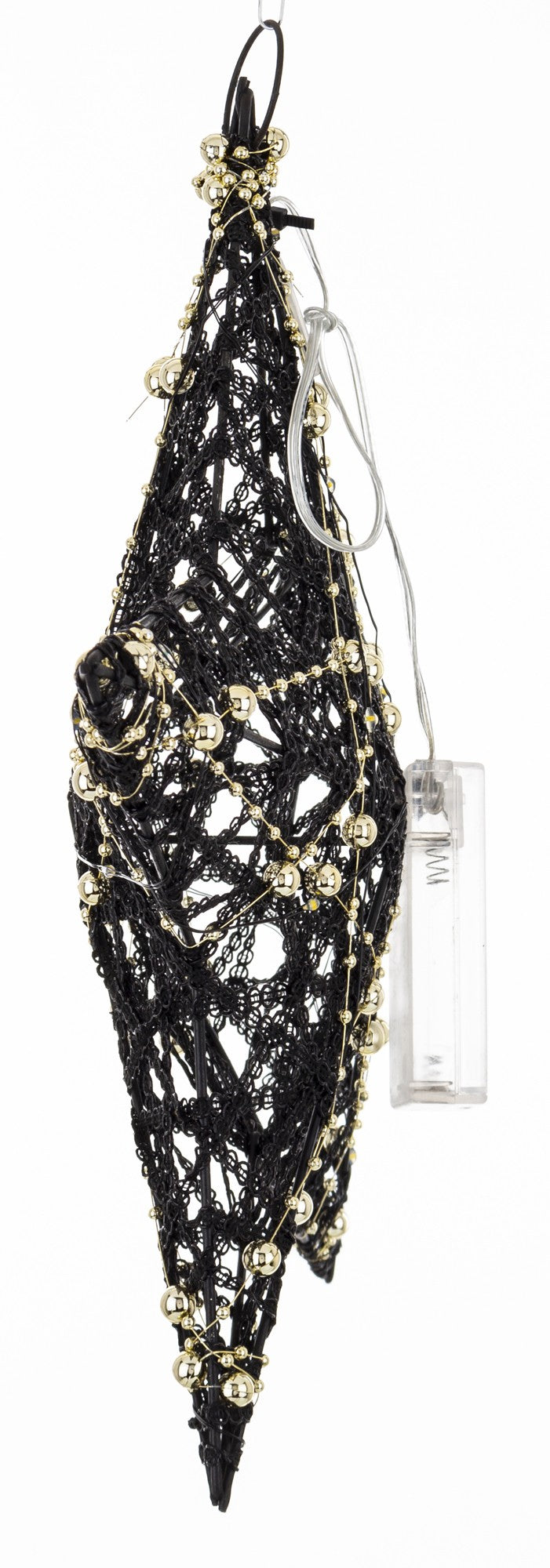 Ozdoba gwiazda LED z tworzywa czarno-złota 30x30x7 cm