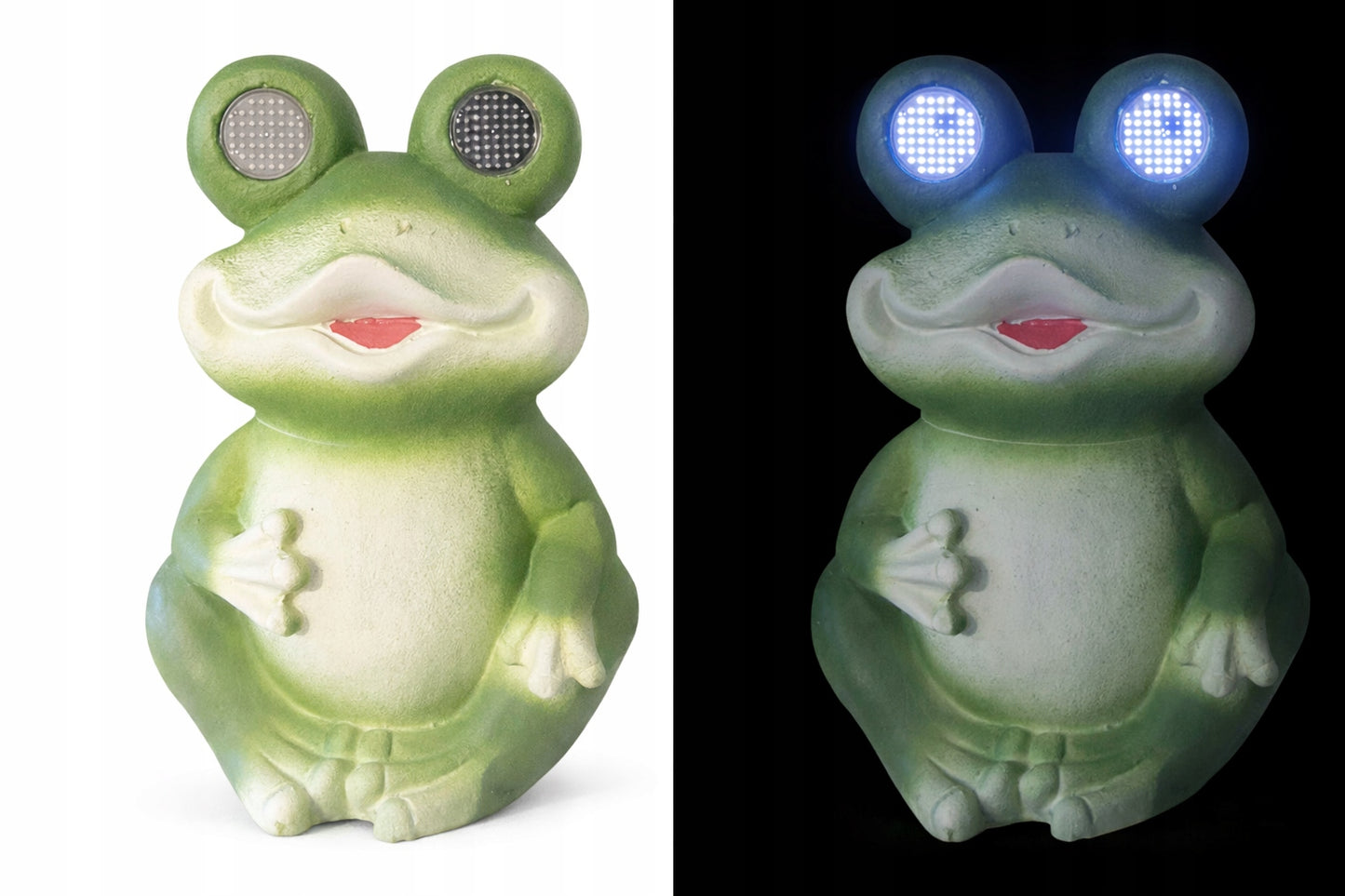 Solarna figurka Żaba lampa LED dekoracja ogrodowa z efektem ruchomych oczu
