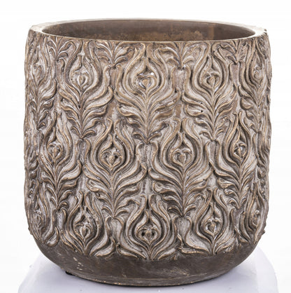 Osłonka 21 x 21 cm betonowa doniczka złoto brązowa cementowa