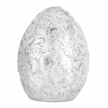 Figurka wielkanocna pisanka srebrna zdobione jajko 10 cm ozdoba dekoracja