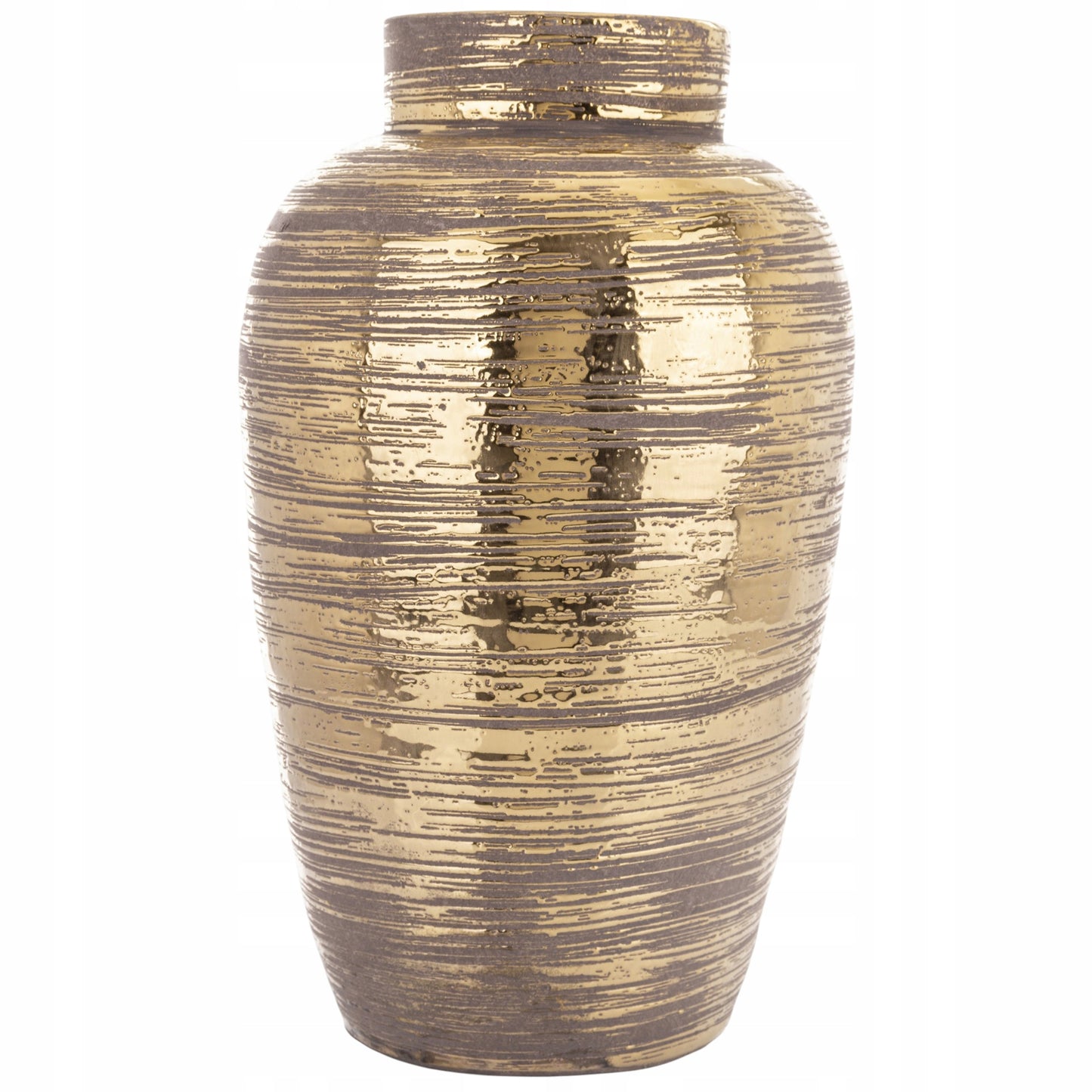Wazon duży ceramiczny 42 cm złoty brąz cappuccino elegancka dekoracja