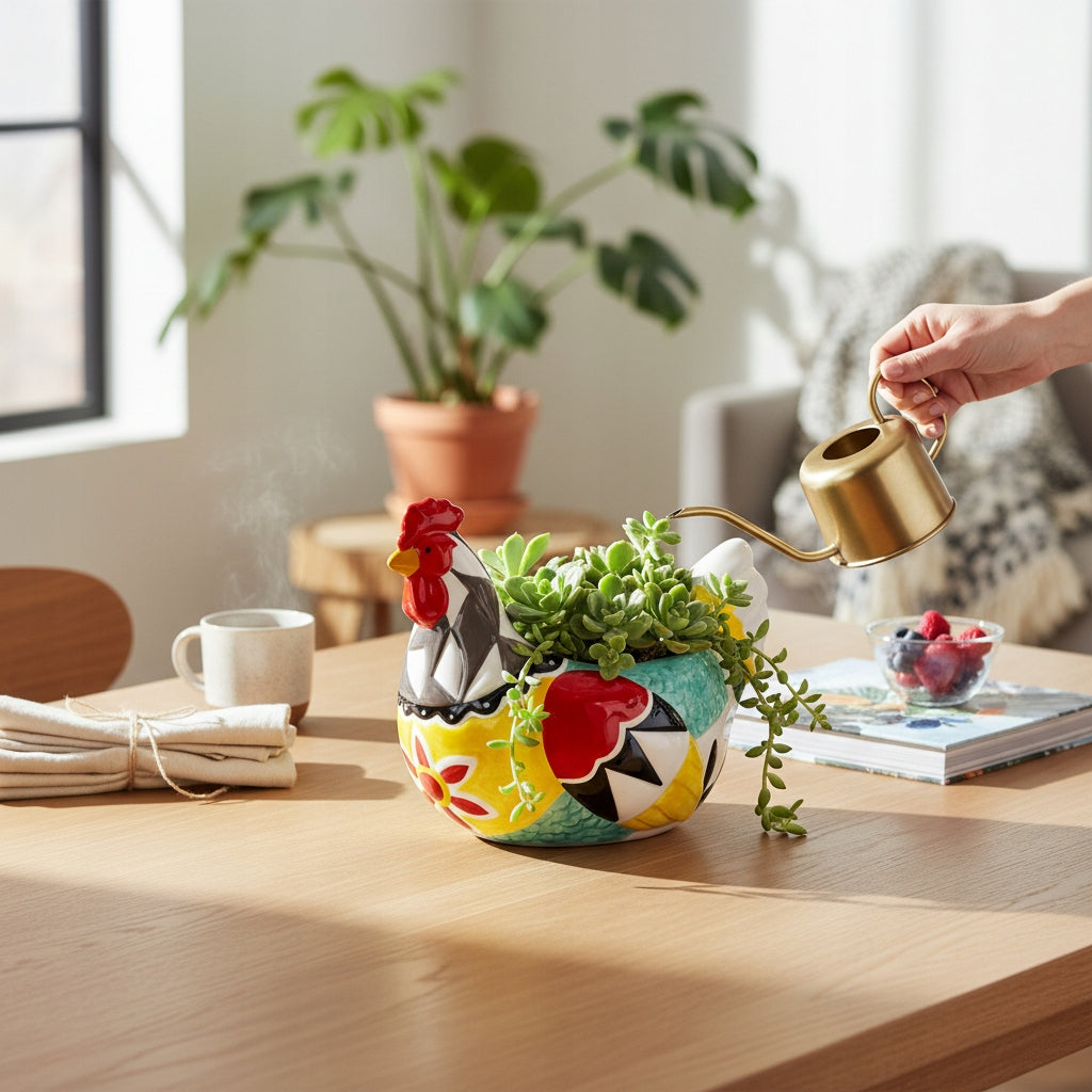 Ceramiczna Kura - Pojemnik Wielkanocny Figurka Osłonka Dekoracja Wiosenna