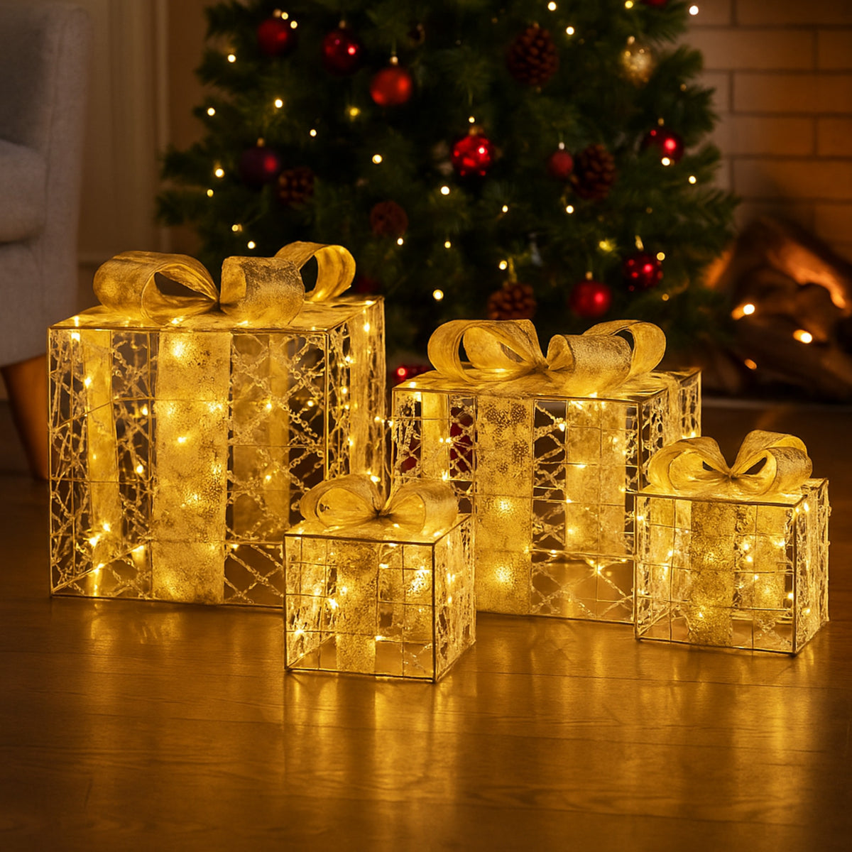 Ozdoba prezent Led pod choinkę dekoracja kpl3szt