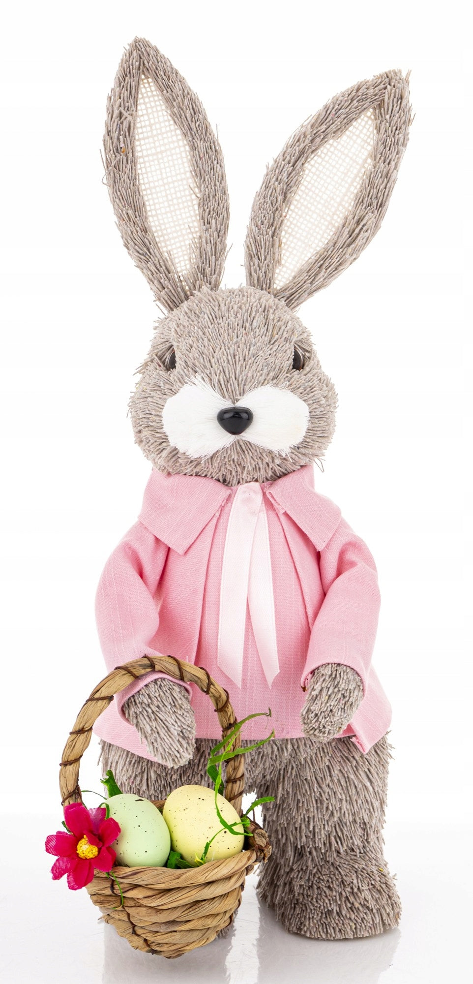 Figurka Wielkanocna Królik z Koszykiem 34 cm Dekoracja Ozdoba Zajączek